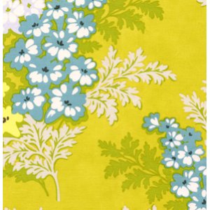 Heather Bailey Nicey Jane Fabric - Picnic Bouquet - Gold