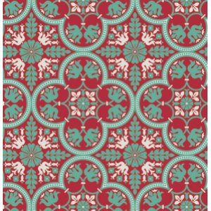 Joel Dewberry Notting Hill Fabric - Historic Tile - Poppy