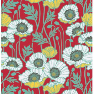 Joel Dewberry Notting Hill Fabric - Pristine Poppy - Poppy