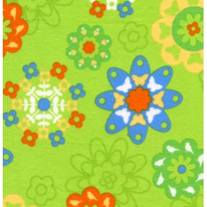 Erin McMorris Irving Street Flannel Fabric - Flower Power - Green