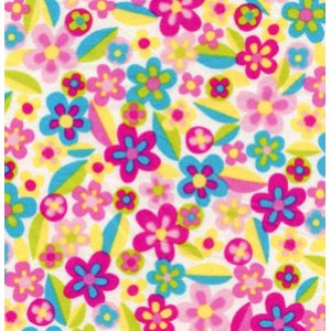 Erin McMorris Irving Street Flannel Fabric - Meadow - Pink