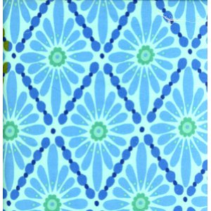 Valori Wells Urban Flannels Fabric - Floral Diamonds - Blue