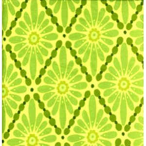 Valori Wells Urban Flannels Fabric - Floral Diamonds - Green