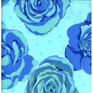 Valori Wells Urban Flannels Fabric - Roses - Blue