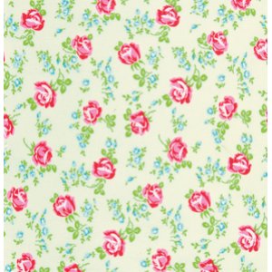 Tanya Whelan Sugarhill Flannel Fabric - Scattered Roses - Ivory