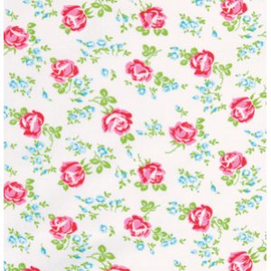 Tanya Whelan Sugarhill Flannel Fabric - Scattered Roses - White