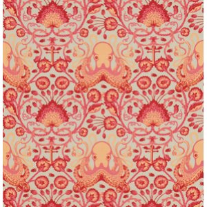 Tula Pink Salt Water Fabric - Octo Garden - Coral