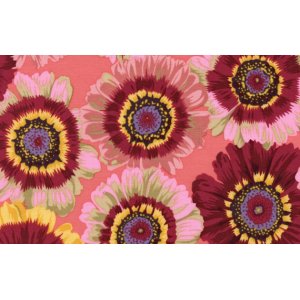 Philip Jacobs Painted Daisies Fabric - Rose