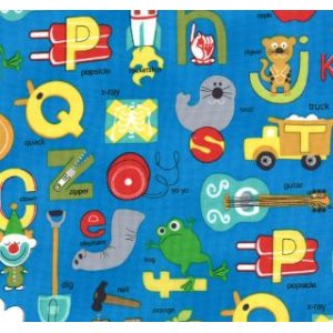 Tim and Beck Apple Jack Fabric - ABC's - Blue (39510 15)