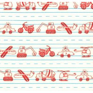 Tim and Beck Apple Jack Fabric - Doodles - Ivory (39512 11)