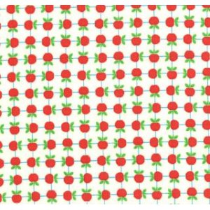 Tim and Beck Apple Jack Fabric - Apples - Ivory (39513 11)