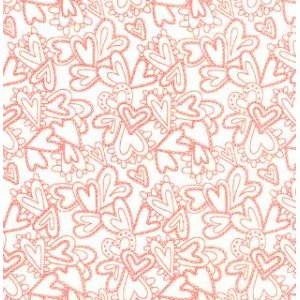 Sandy Gervais Flirt Fabric - Lacy Heart - Diamond White (17705 13)