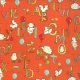 Keiki Mind Your Ps & Qs - ABC Critters - Tangerine (32712 15) Fabric photo