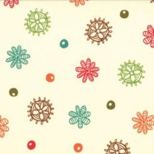 Keiki Mind Your Ps & Qs Fabric - Dots and Daisies - Cream (32713 18)