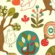 Keiki Mind Your Ps & Qs - Forest Critters - Cream (32710 18) Fabric photo