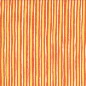 Keiki Mind Your Ps & Qs Fabric - Stripes - Tangerine/Sunshine (32715 16)