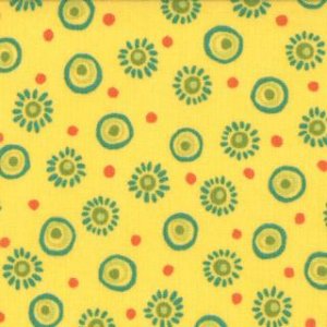 Keiki Mind Your Ps & Qs Fabric - Sunburst Dots - Sunshine (32714 17)