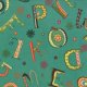 Keiki Mind Your Ps & Qs - Whimsy Letters - Teal (32711 14) Fabric photo