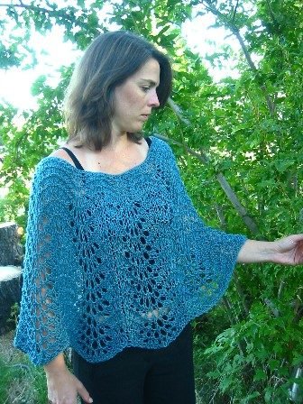 Knitting Pure and Simple Women's Patterns - 251 - Easy Lace Poncho Pattern