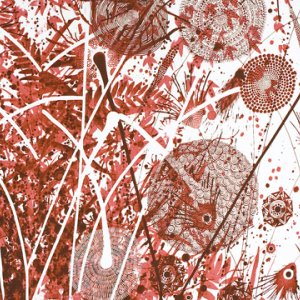 Dan Bennett Wild Garden Fabric - Wild Rye - Red