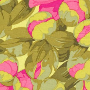 Martha Negley Flower Garden Fabric - Peony - Grass