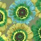 Philip Jacobs Painted Daisies - Green Fabric photo