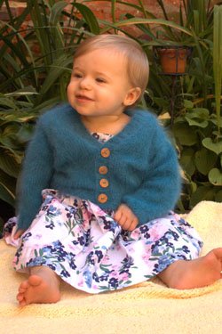 Plymouth Yarn Baby & Children Patterns - 2478 Angora Baby V-Neck Cardigan Pattern