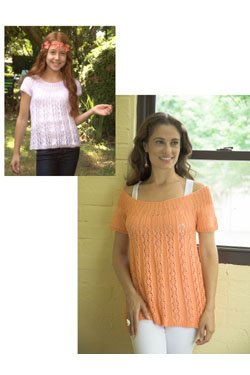 Plymouth Yarn Women's Top & Tank Patterns - 2484 Cleo Mother/Daughter Pullover Pattern