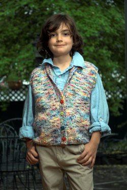 Plymouth Yarn Baby & Children Patterns - 2519 Jelli Beenz Kid's Shawl Collar Vest Pattern