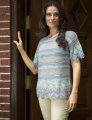 Plymouth Yarn Women's Top & Tank Patterns - 2524 Linen Concerto Short Sleeve Lace Top Patterns photo