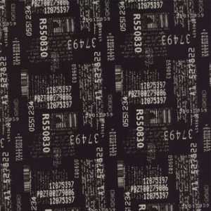 Zen Chic Comma Fabric - News - Black (1510 12)