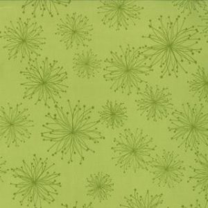 Zen Chic Comma Fabric - Nigella - Lime (1512 20)