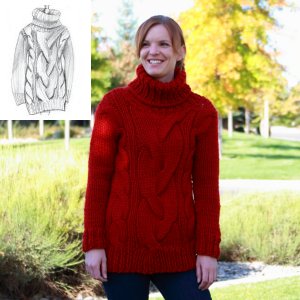 Erika Knight Patterns - Cable Stitch Maxi Sweater Pattern
