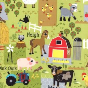 Jenn Ski Oink-A-Doodle-Moo Fabric - Barnyard Plots - Leaf (30522 14)