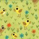 Jenn Ski Oink-A-Doodle-Moo - Chicks and Daisies - Leaf (30525 14) Fabric photo