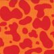 Jenn Ski Oink-A-Doodle-Moo - Cow Hide - Barn Red Tangerine (30524 18) Fabric photo