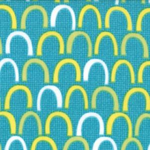 Jenn Ski Oink-A-Doodle-Moo Fabric - Rolling Hills - Turquoise (30526 16)