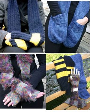 Knitting at Knoon Patterns - Handwarmer Scarves Pattern