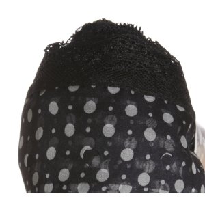 Circulo Tecido Rendado Trico Yarn - 2800 Black with White Dots & Black Lace