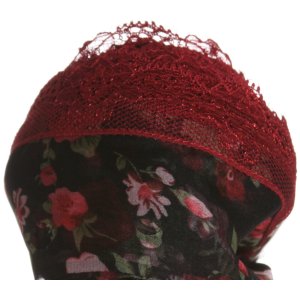 Circulo Tecido Rendado Trico Yarn - 2818 Red Roses On Black With Red Lace