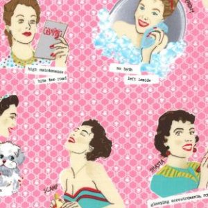 Mary Jane Glamping Fabric - Glamour Girls - Shasta Pink (11600 12)