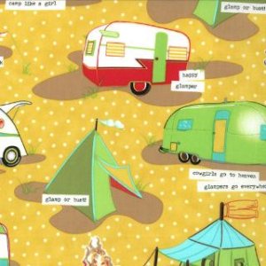 Mary Jane Glamping Fabric - Tents & Trailers - Honey Bee (11601 16)