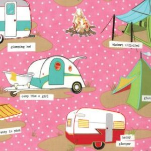 Mary Jane Glamping Fabric - Tents & Trailers - Shasta Pink (11601 12)