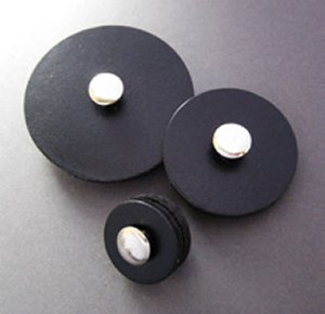 Jul Leather Pedestal Buttons - Black - Large 2"
