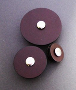 Jul Leather Pedestal Buttons - Chocolate - Medium 1.5"