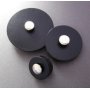 Jul Leather Pedestal Buttons - Black - Small 7/8