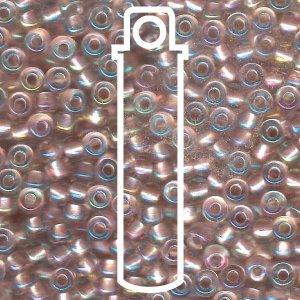 Miyuki Beads Size 6/0 - 20g Tube - 93641 Pearlized Crystal/Blush