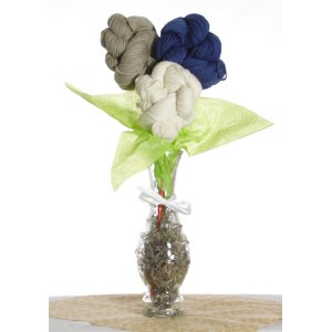 Jimmy Beans Wool Koigu Yarn Bouquets - Malabrigo Uno Dos Tres Bouquet - Indigo/Grey