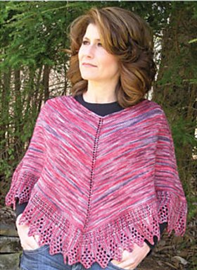 Knit One, Crochet Too Patterns - Lace Edge Poncho Pattern