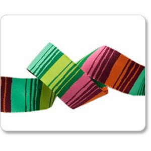 Renaissance Ribbons Kaffe Fassett Ribbon Fabric - Phase Stripes - Green and Orange - 7/8"